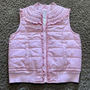Vintage Gymboree quilted zip up front light pink vest. Size (10-12).